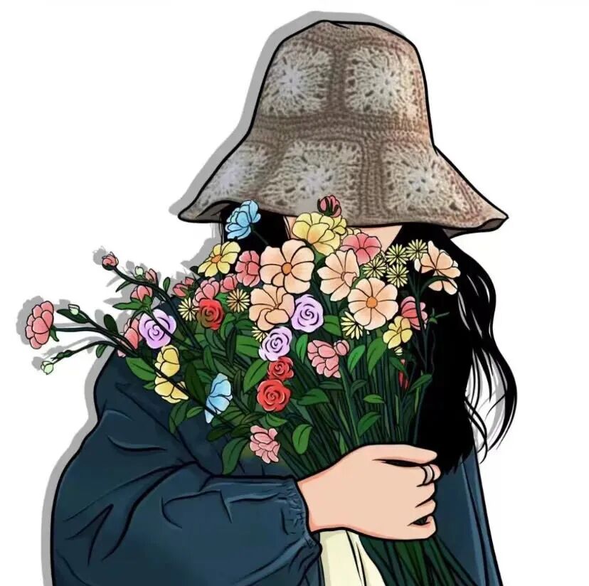 xiugnsmaozilaopo鲜花手绘情侣头像