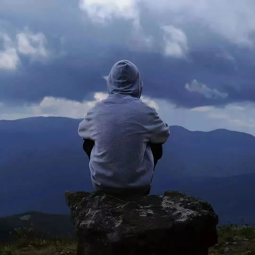 高山自由感背影不露脸男生头像