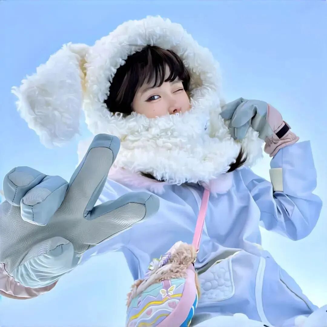 冬天剪刀手小众女生头像