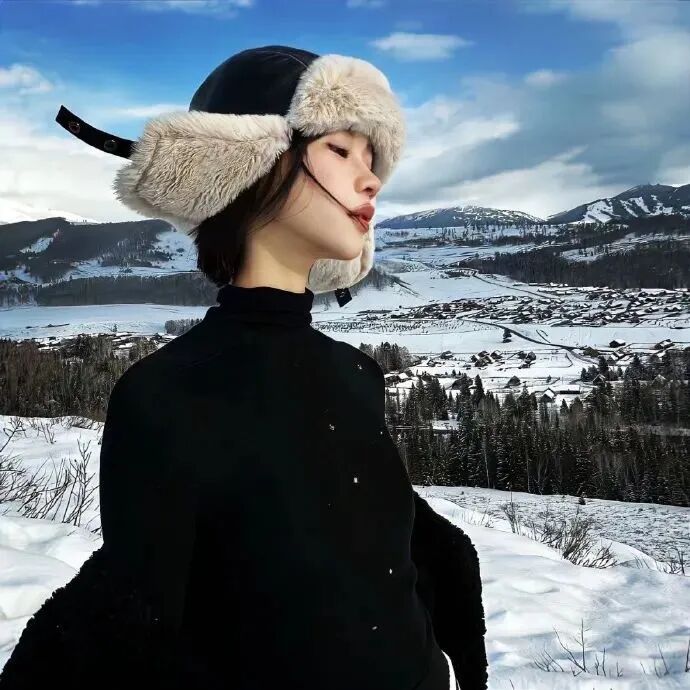 氛围感冬天侧脸女生头像