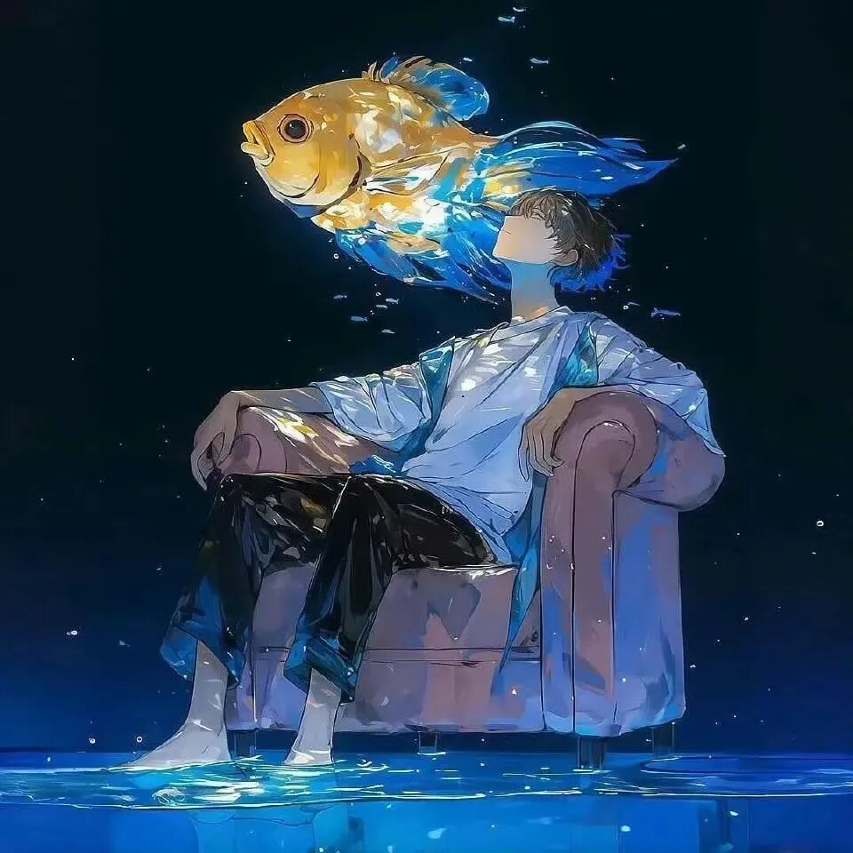 金鱼唯美动漫头像男
