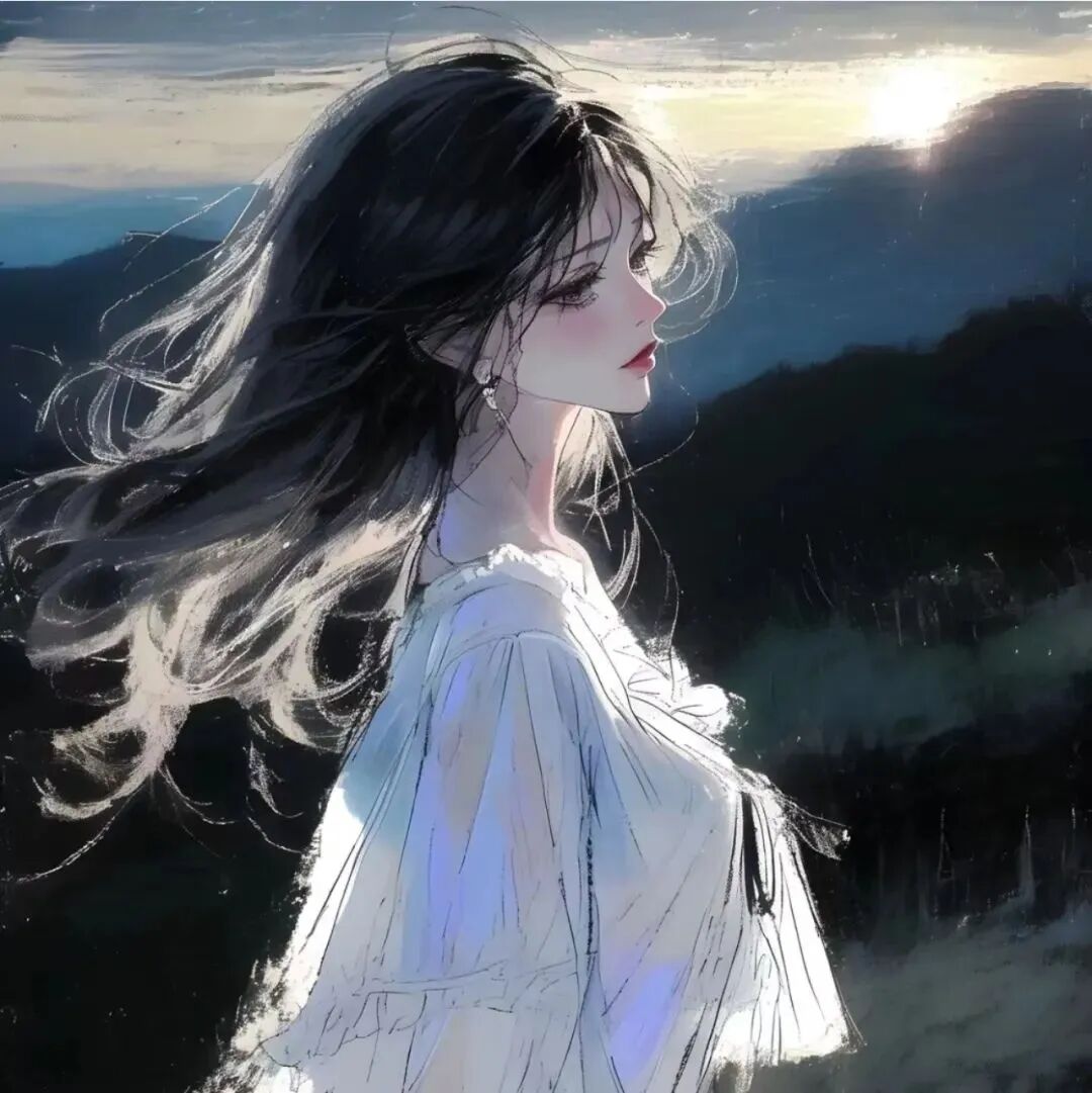 温柔手绘动漫头像女