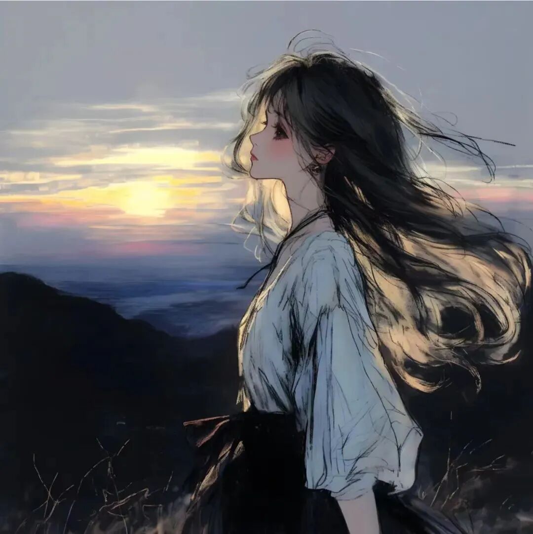 温柔手绘动漫头像女