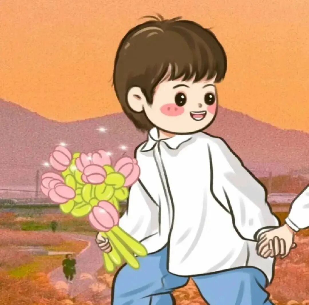wianloshoulazeufnduoliya可爱鲜花手绘情侣头像