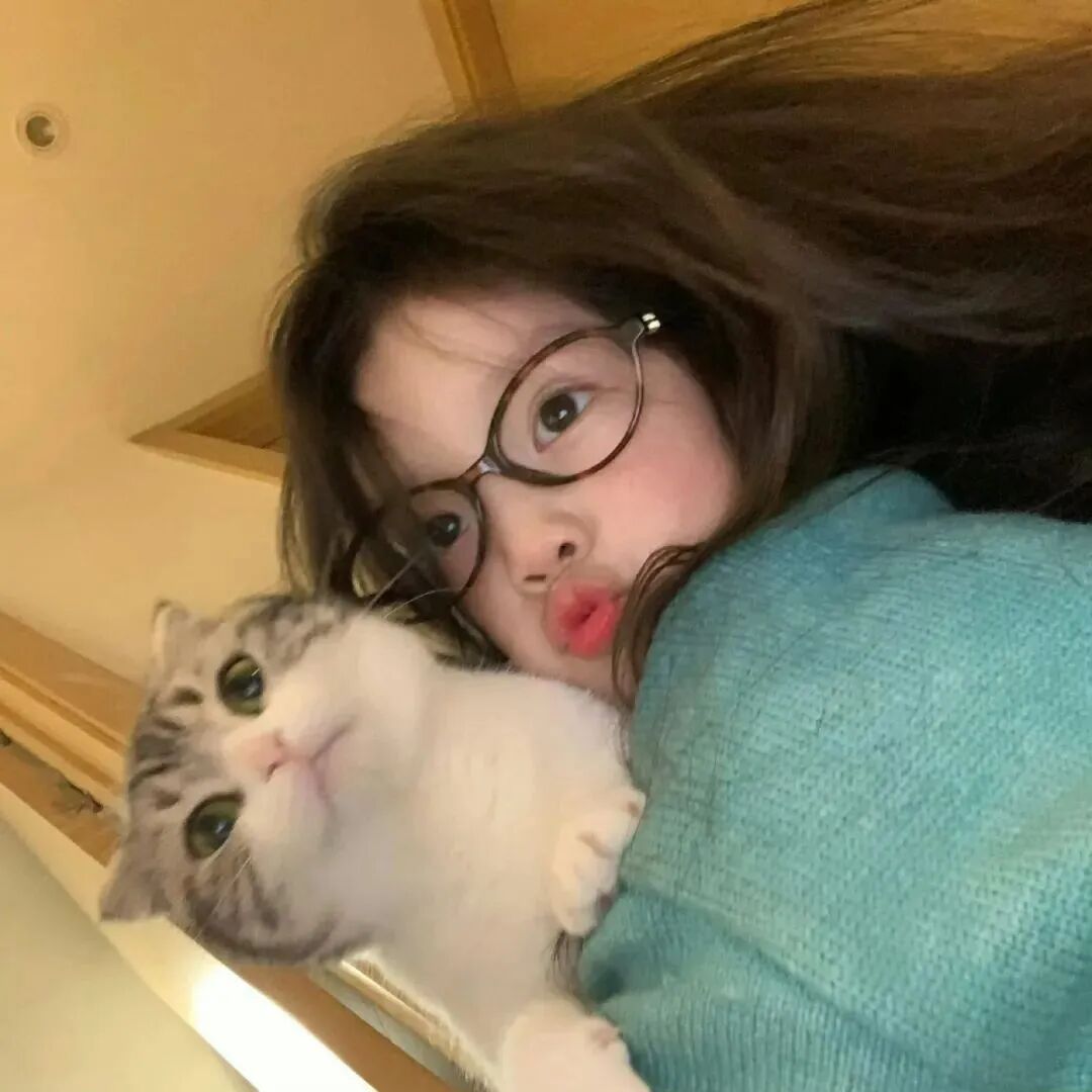 抱着猫咪小女孩萌娃头像
