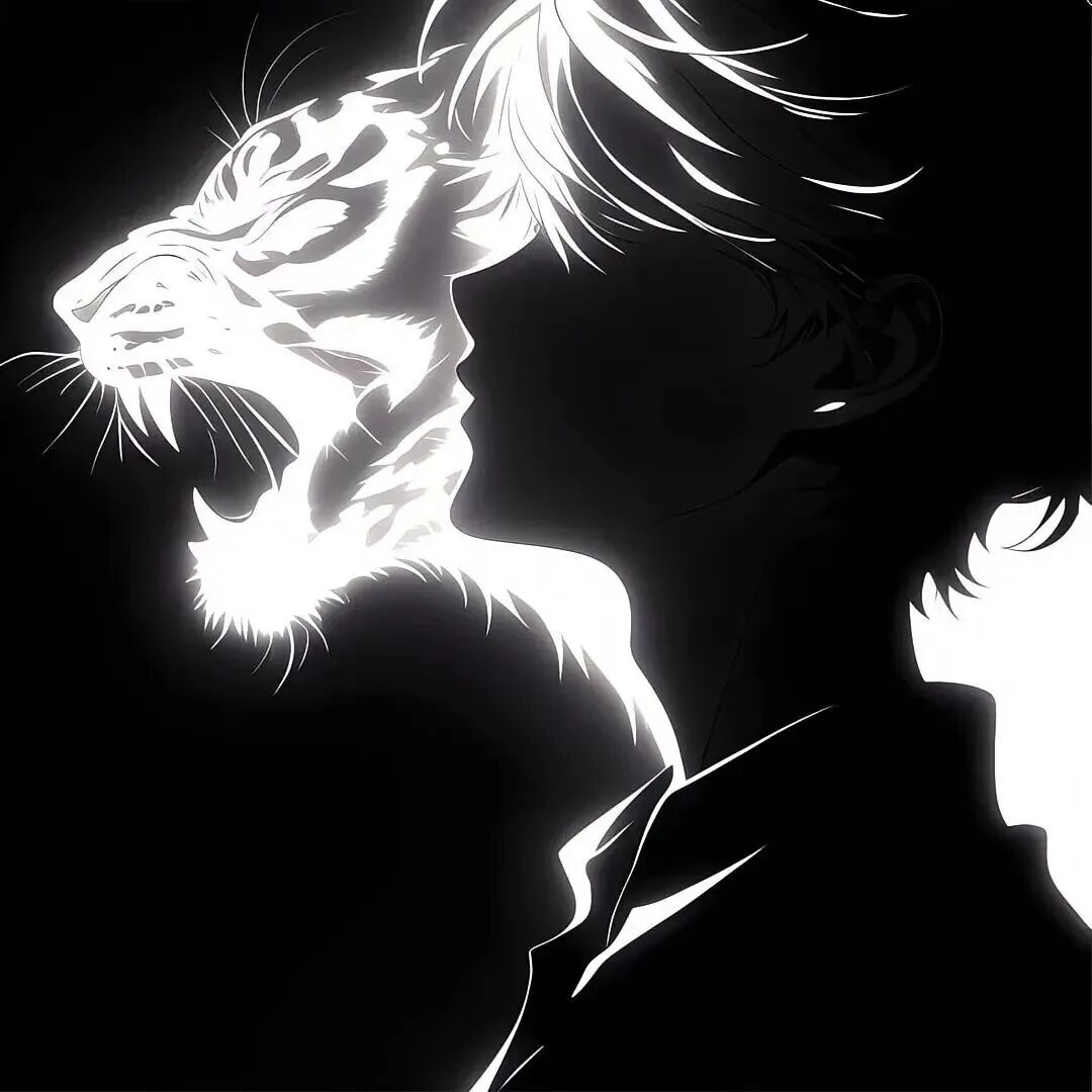 猛虎黑白动漫头像男