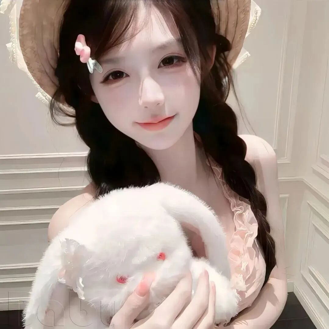 抱着玩偶甜妹女生头像