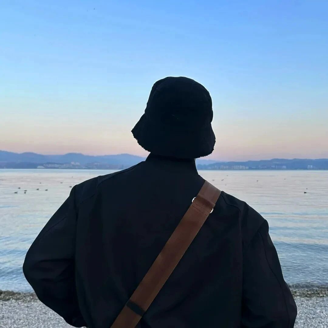 海边背影不露脸男生头像