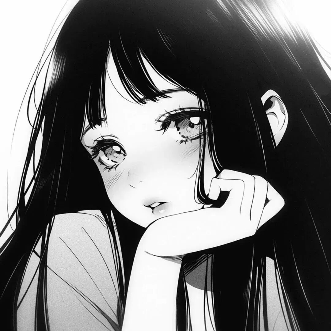 黑白动漫头像女
