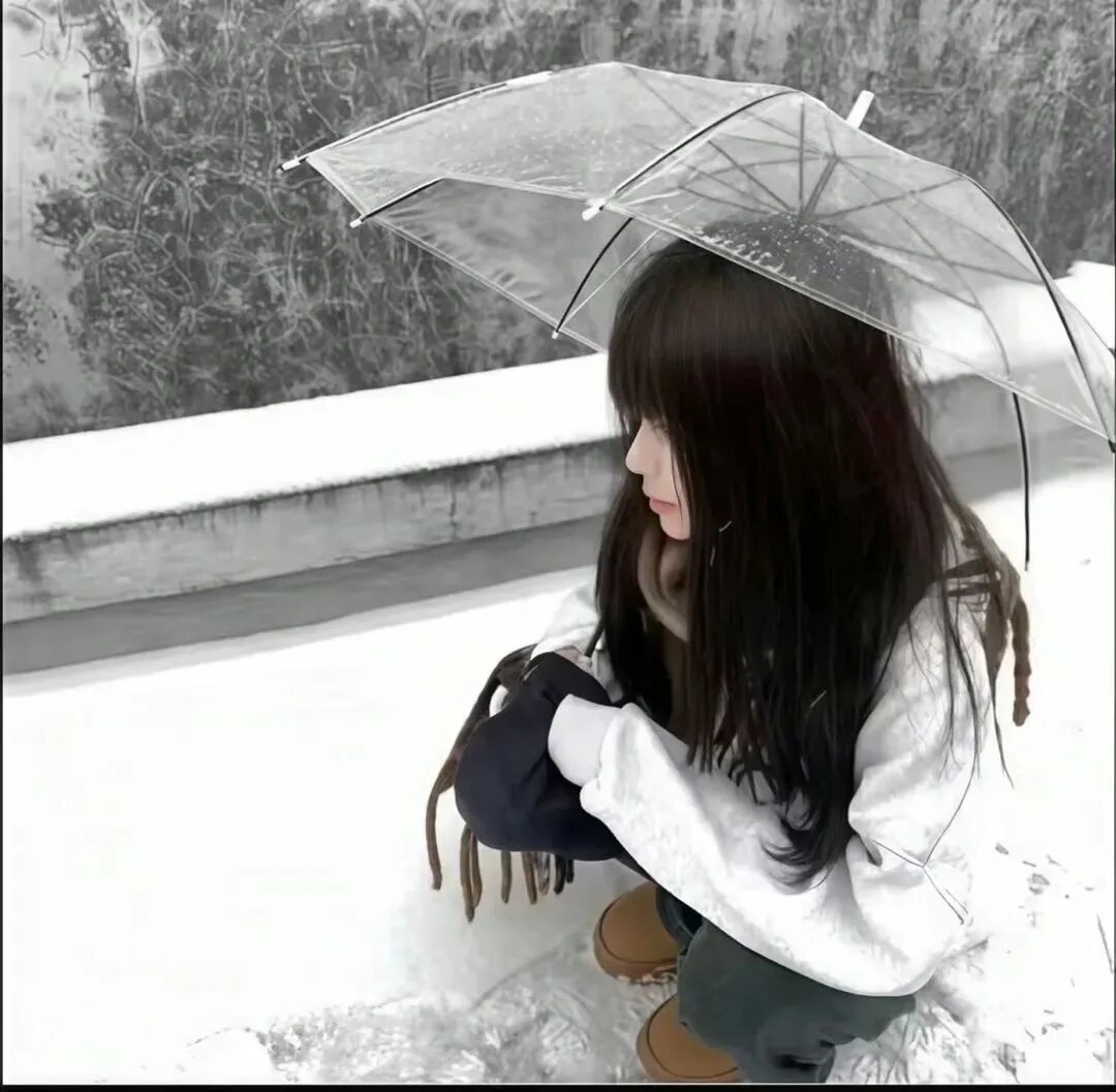 衬衫蹲着冬天少萝侧脸女生头像