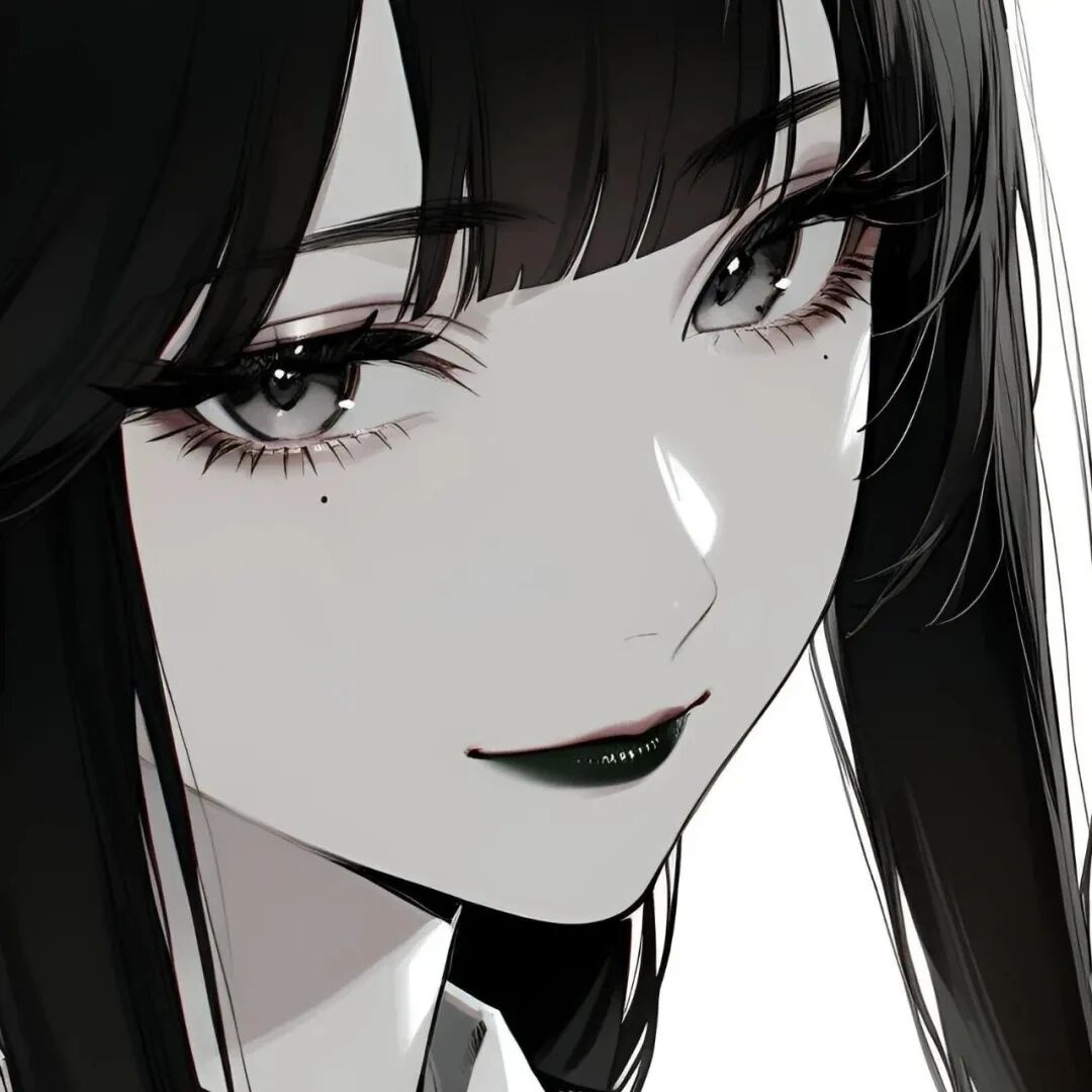 黑白动漫头像女