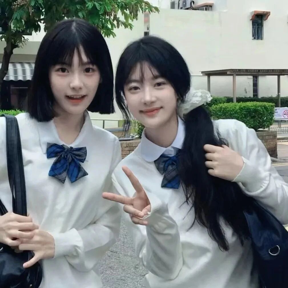 xueyuanzrolkjdazi学院风二人闺蜜头像真人闺蜜头像