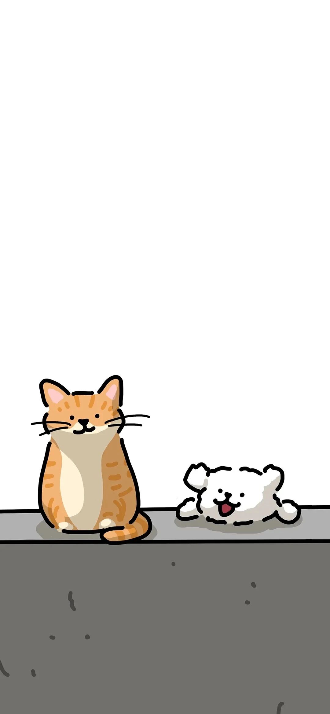 可爱线条小狗插画壁纸