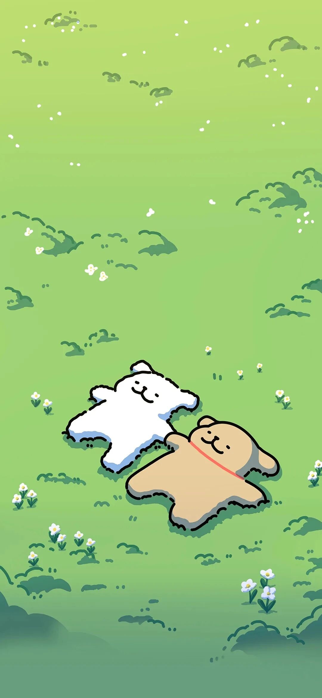可爱线条小狗插画壁纸