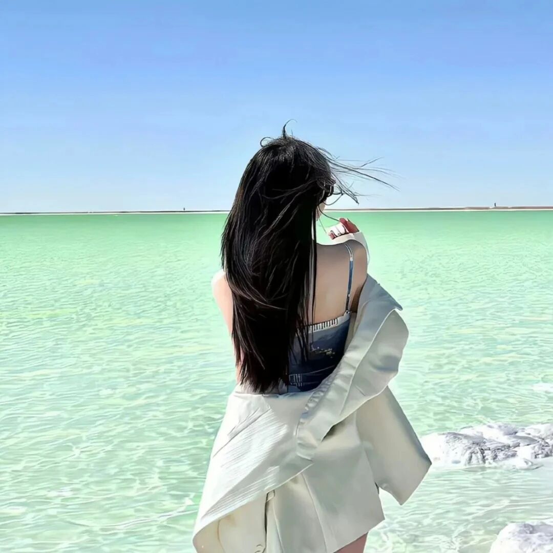 海边自由感背影不露脸女生头像