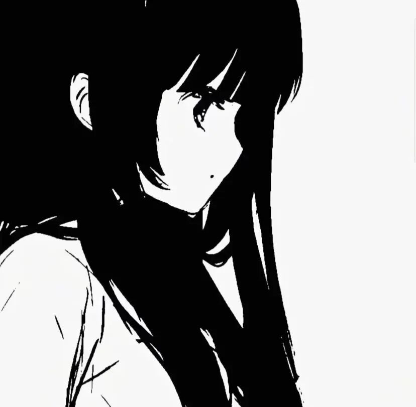 黑白动漫头像女