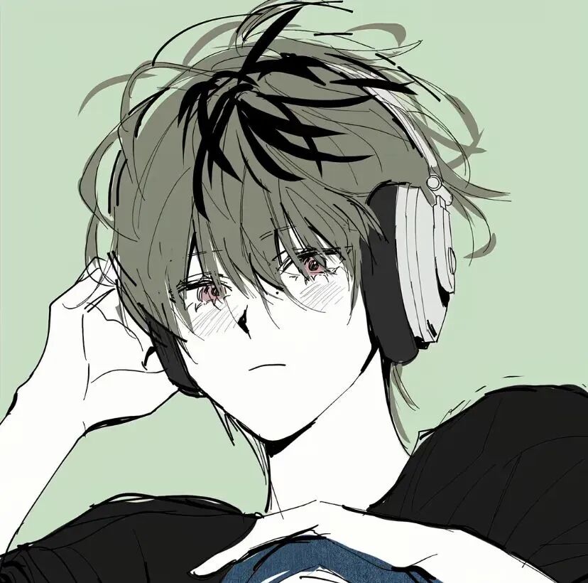 戴耳机个性动漫头像男