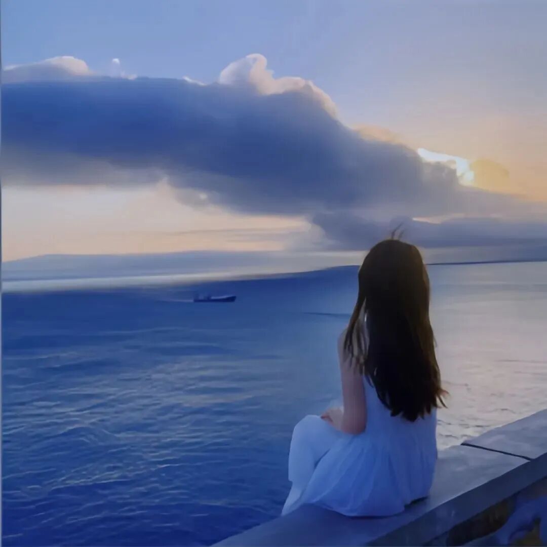 氛围感海边不露脸女生头像