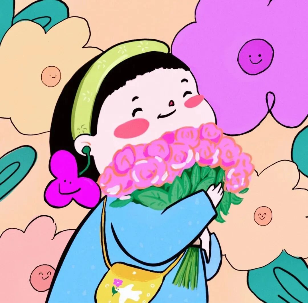 可爱鲜花刘亦菲卡通头像