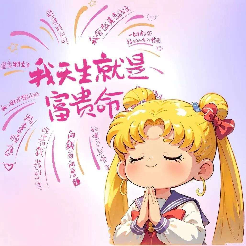 美少女战士文字好运卡通头像