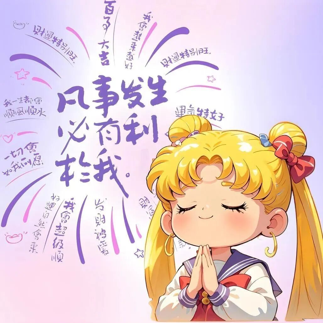 美少女战士文字好运卡通头像