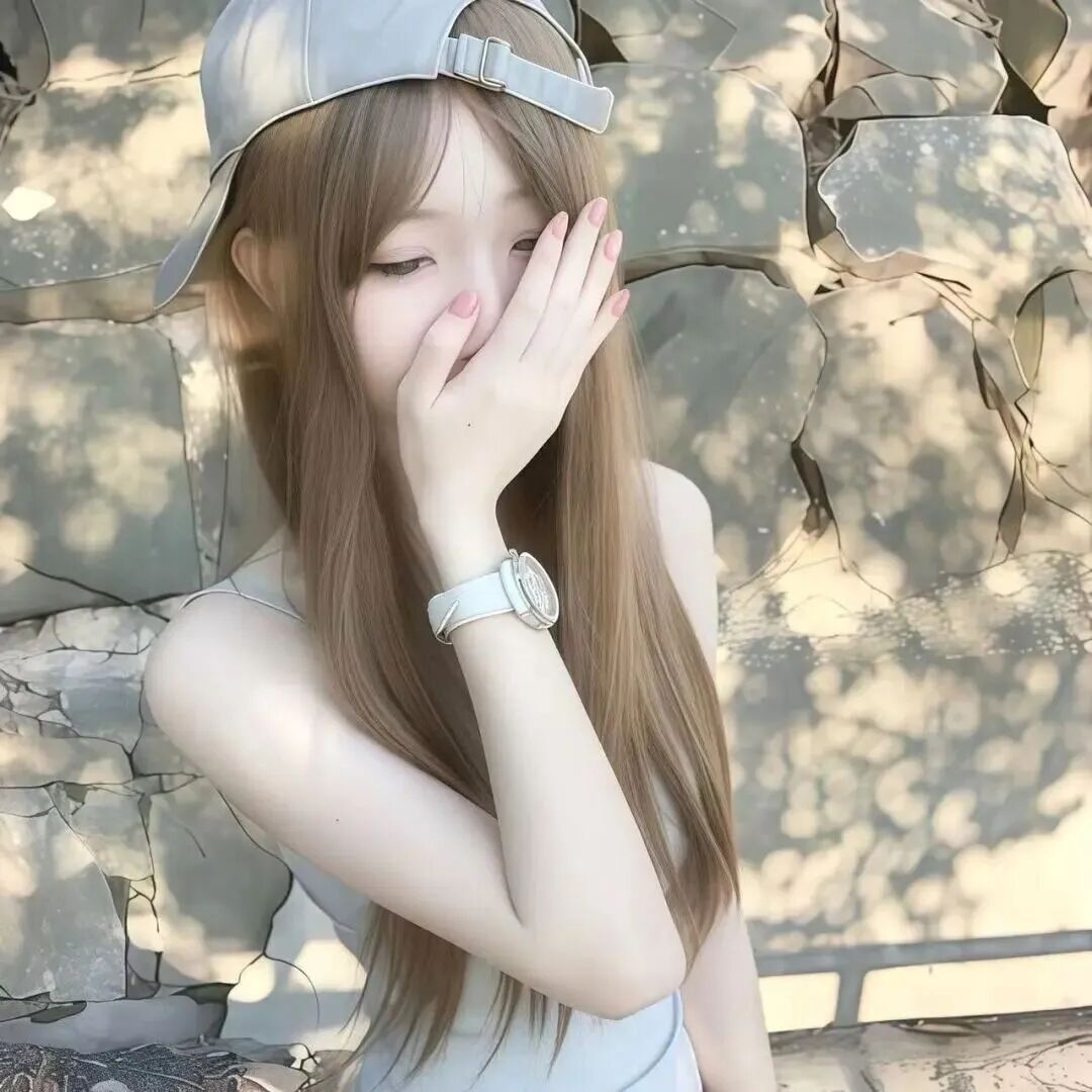 捂嘴甜妹女生头像
