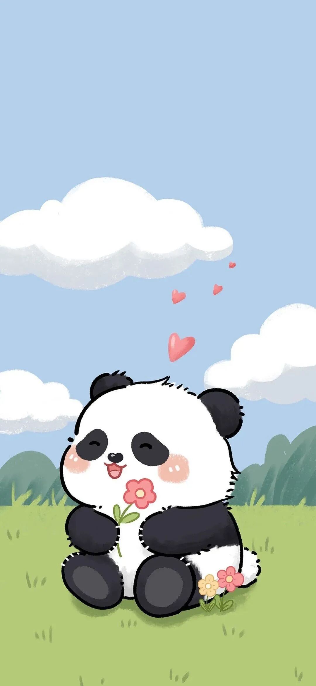 可爱熊猫插画壁纸