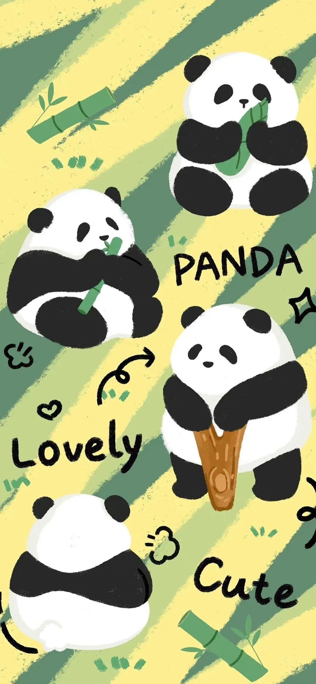 可爱熊猫插画壁纸
