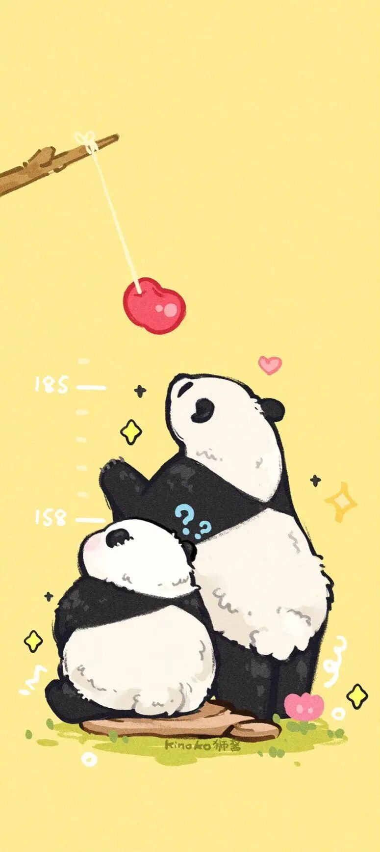 可爱熊猫插画壁纸