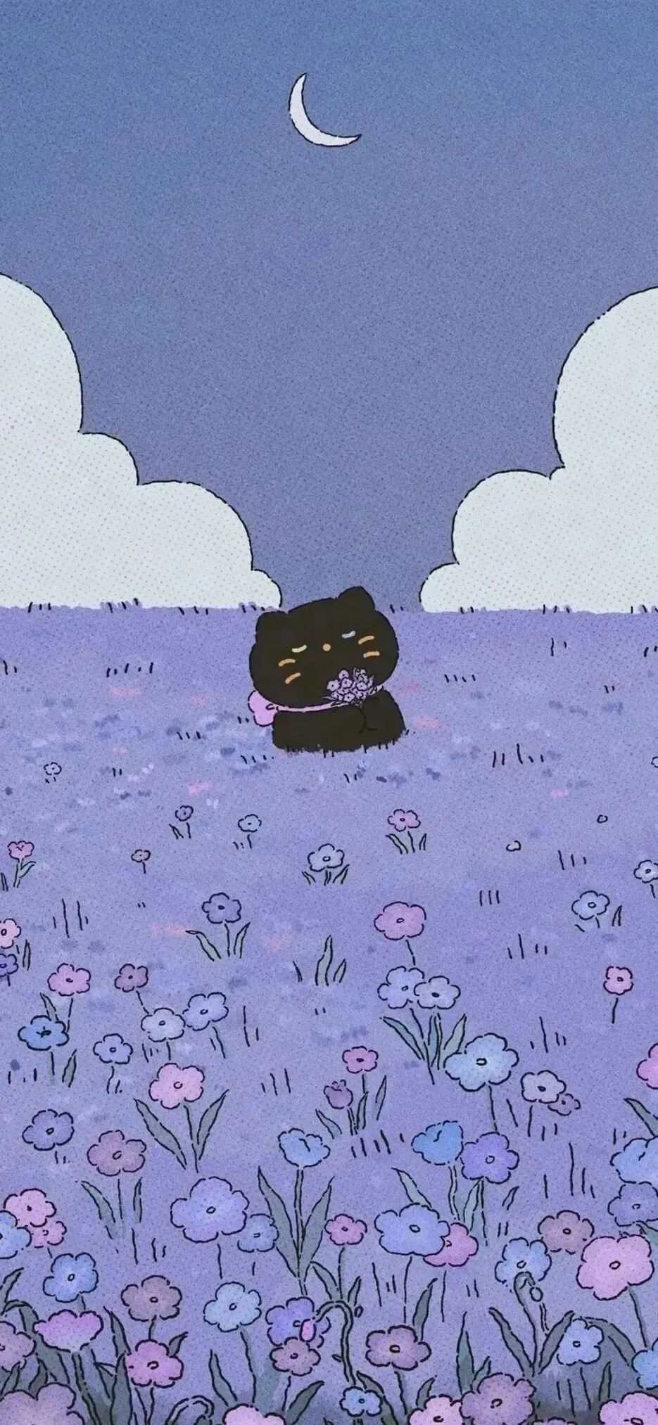 可爱鲜花小熊插画壁纸