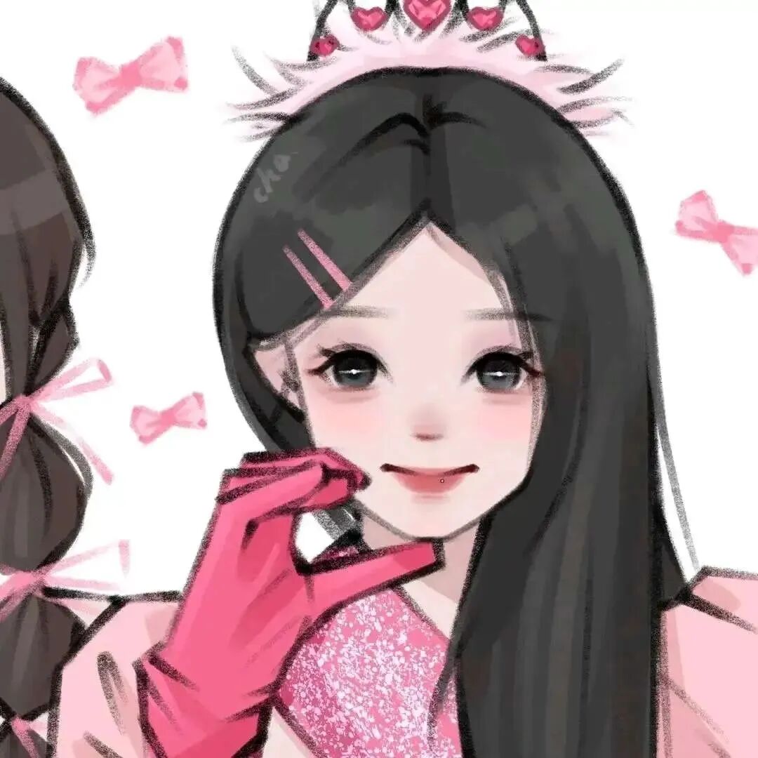 sherrenqaddazi手绘二人闺蜜头像动漫闺蜜头像