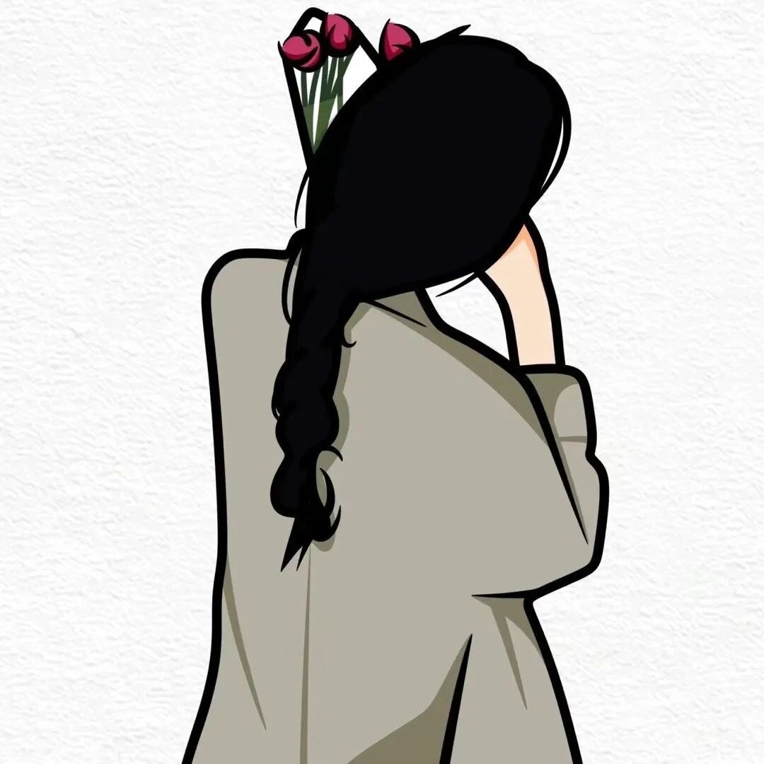 鲜花潮流手绘动漫头像女