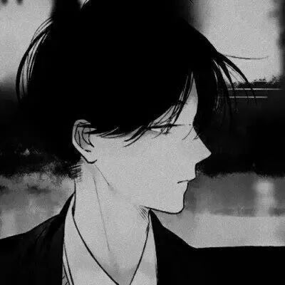 孤独感黑白动漫头像男