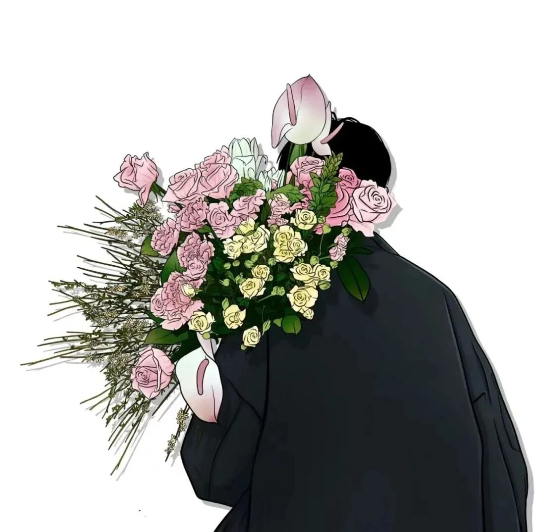 xhuashijnhblaopo鲜花手绘情侣头像
