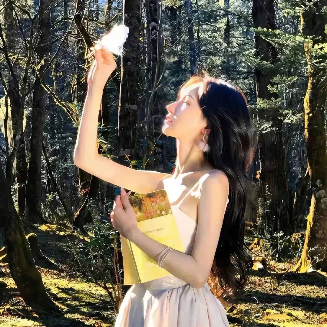 温柔侧脸女生头像