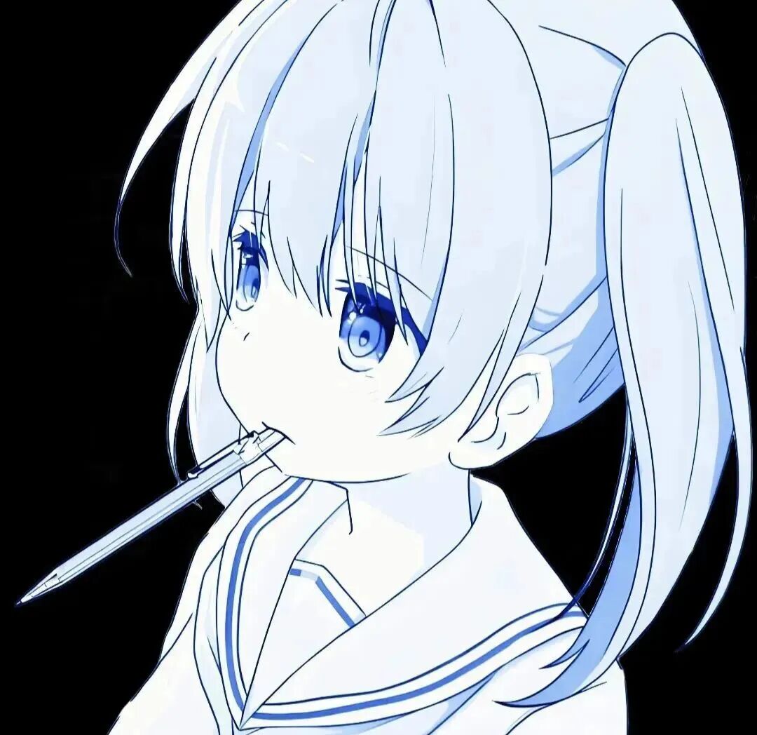 蓝色系动漫头像女