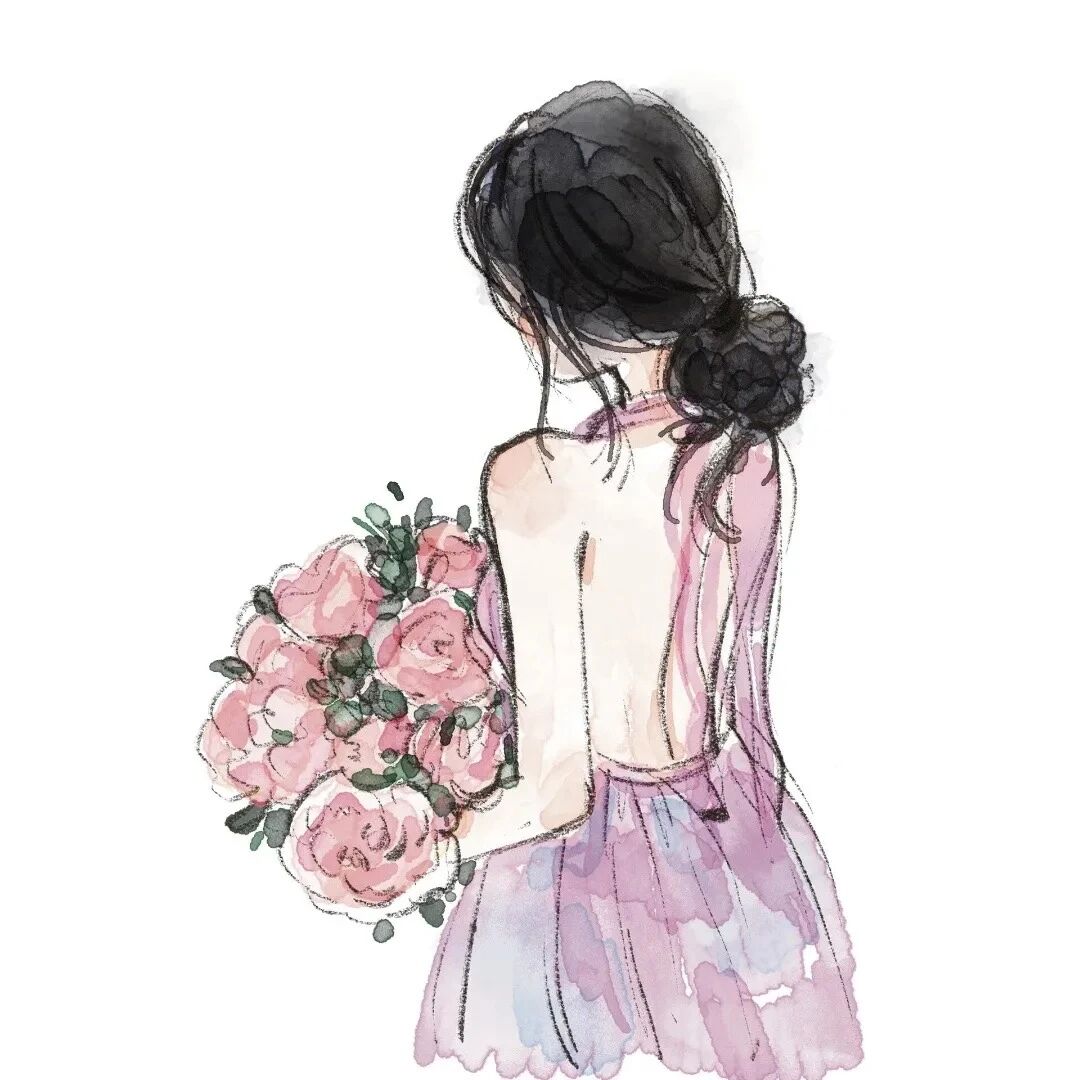 huangduokaizhouyu鲜花手绘情侣头像