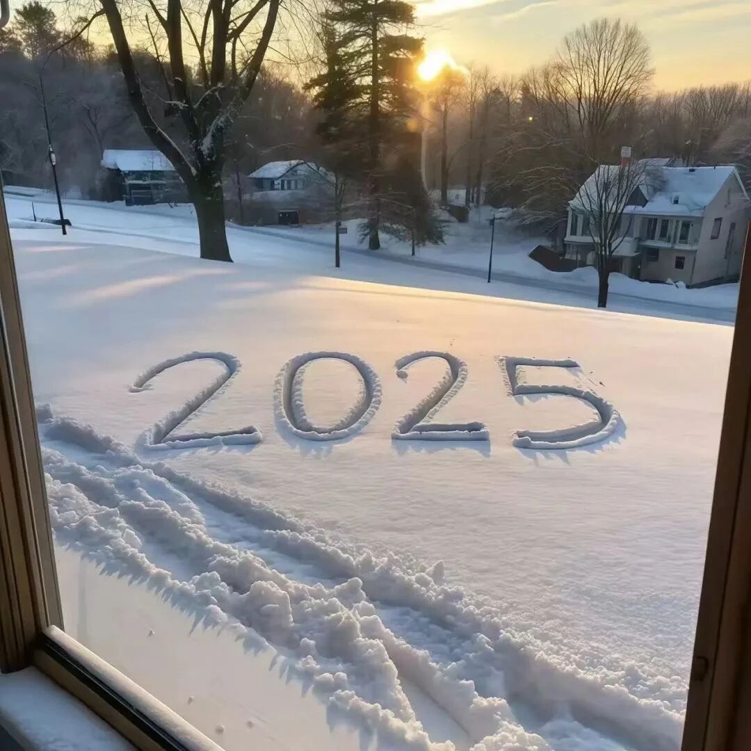 2025新年下雪背景图
