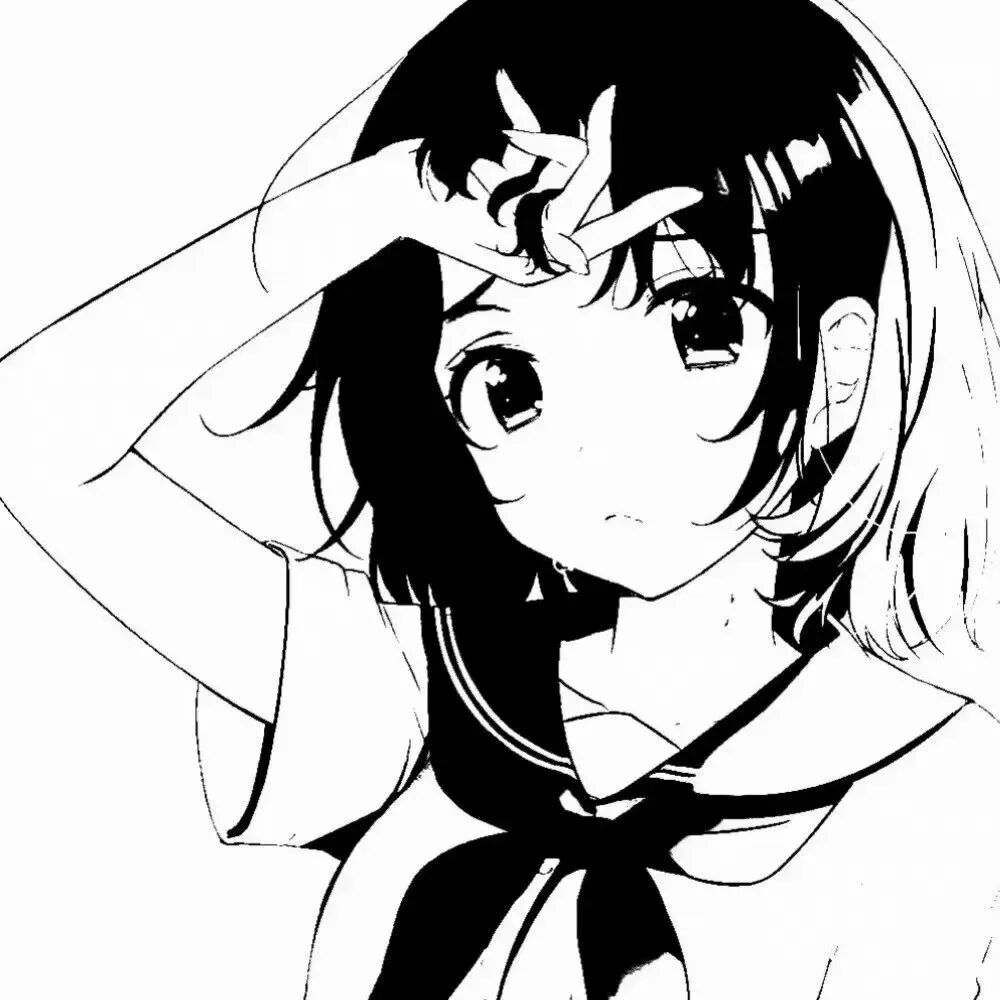 动漫头像  动漫女 动漫女头  动漫头像女 黑白动漫 黑白动漫头像