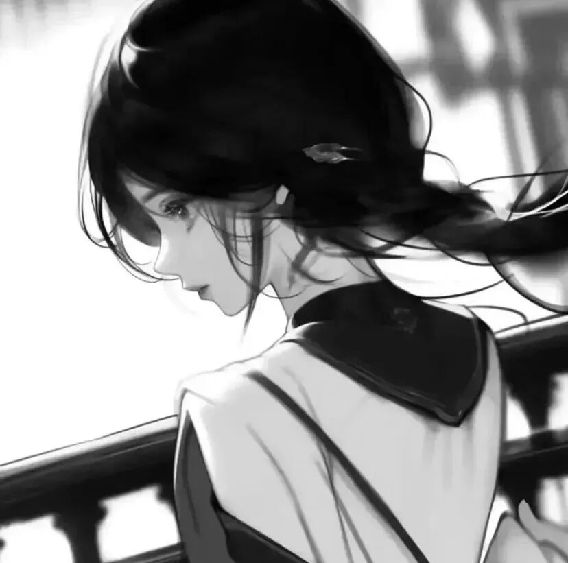 黑白动漫头像女