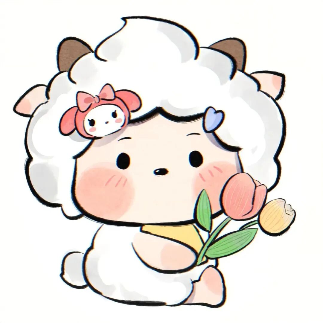 懒羊羊可爱鲜花卡通头像