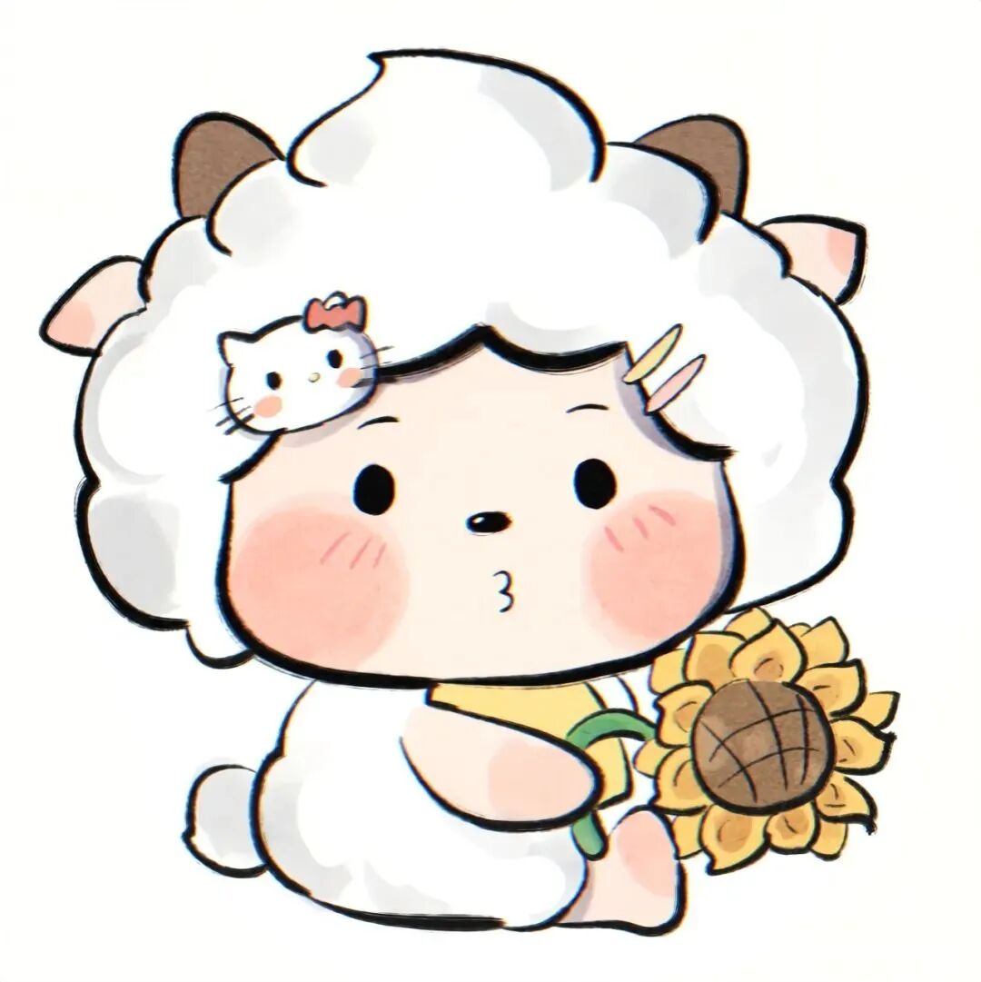 懒羊羊可爱鲜花卡通头像