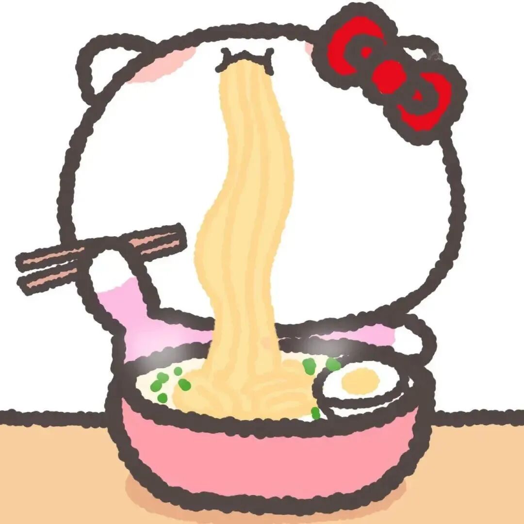 chimianlaqiriktduoliya可爱吃饭三丽鸥kt猫卡通情侣头像