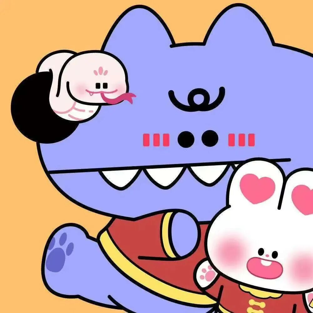 xniruotuziwobianduoliya新年可爱兔子卡通情侣头像