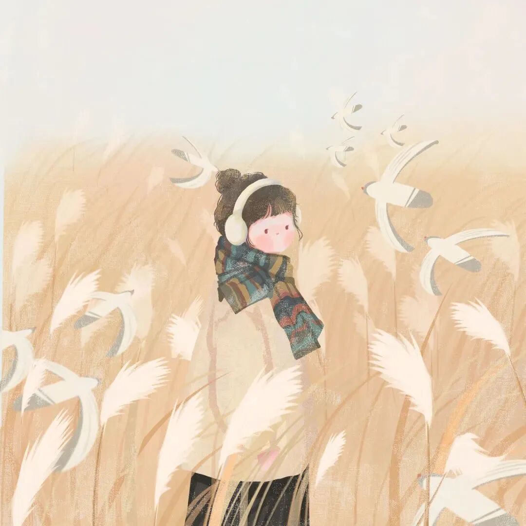anjinqinggeduoliya安静秋天插画情侣头像