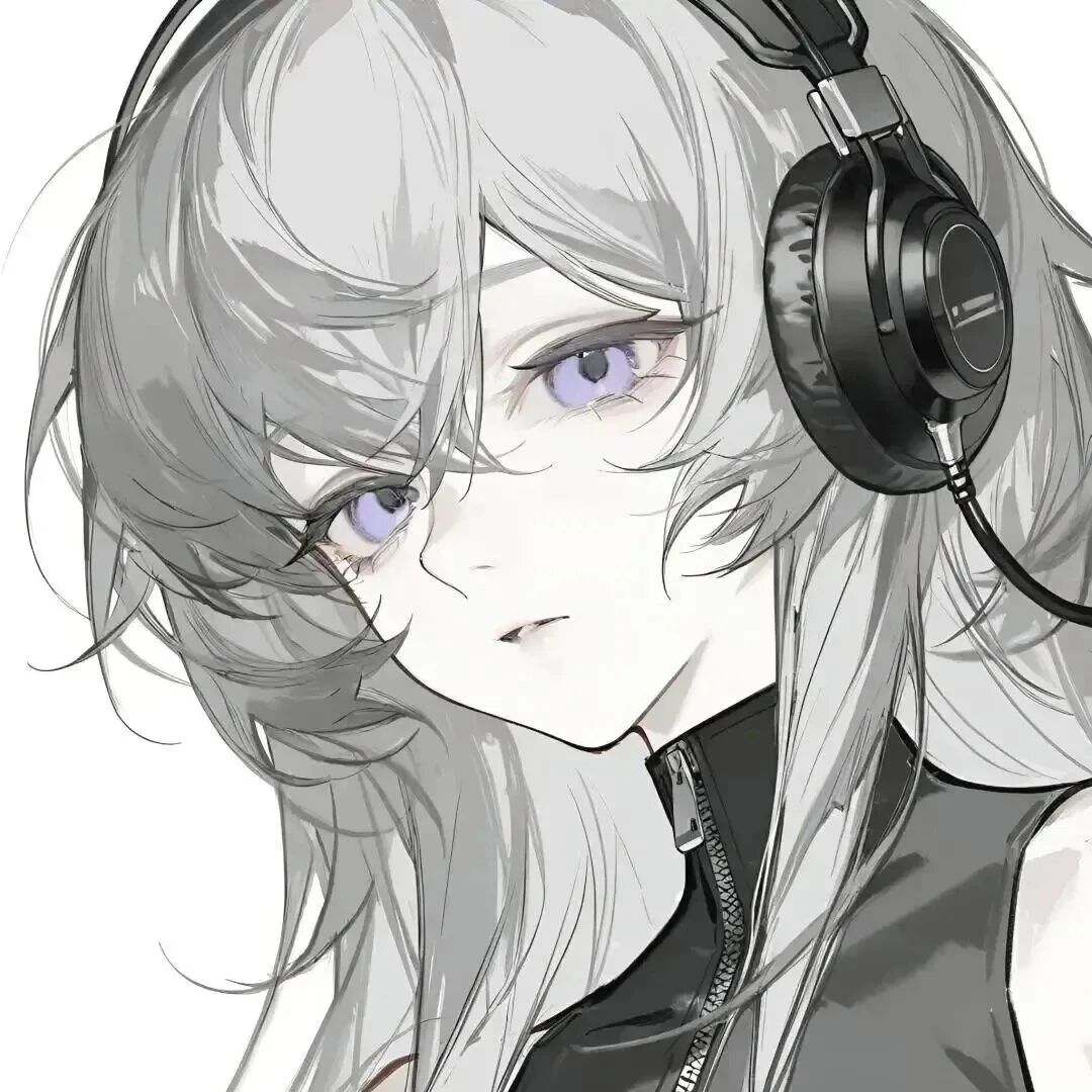 戴耳机个性动漫头像女