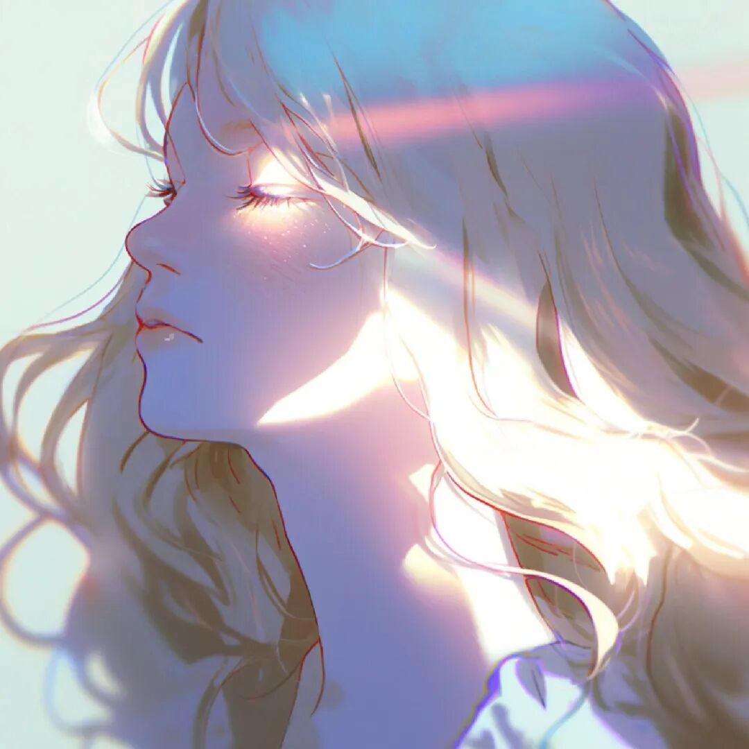 光感温柔动漫头像女