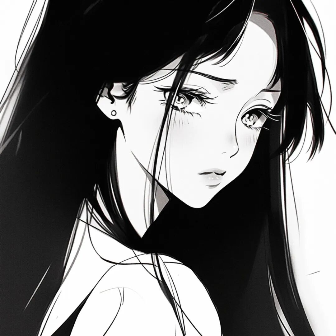 黑白高冷动漫头像女