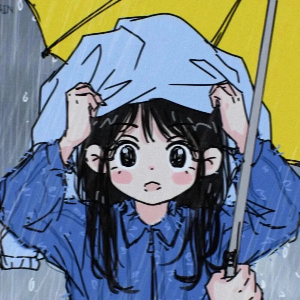dabaoyutitiebanlv撑伞动漫情侣头像