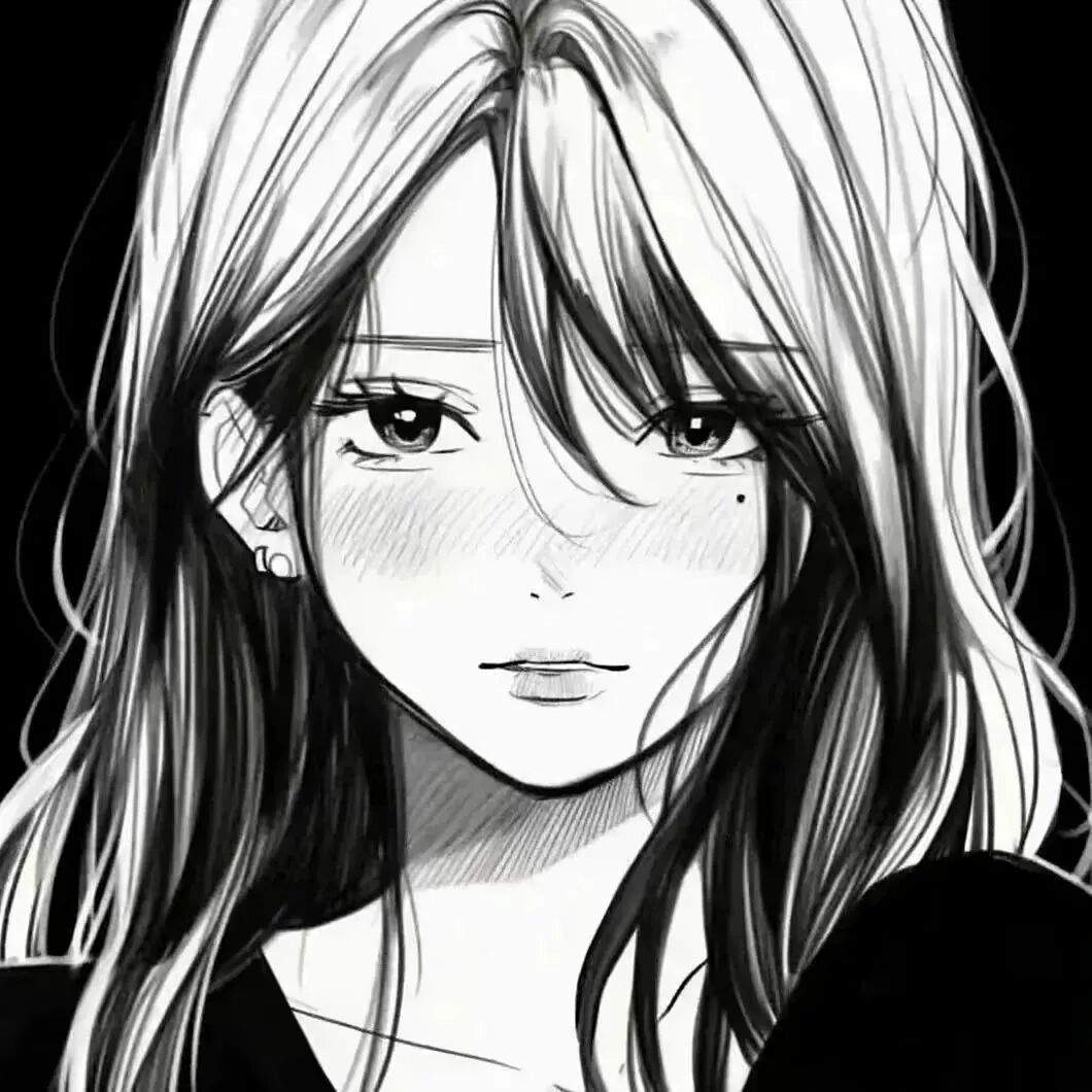 黑白动漫头像女